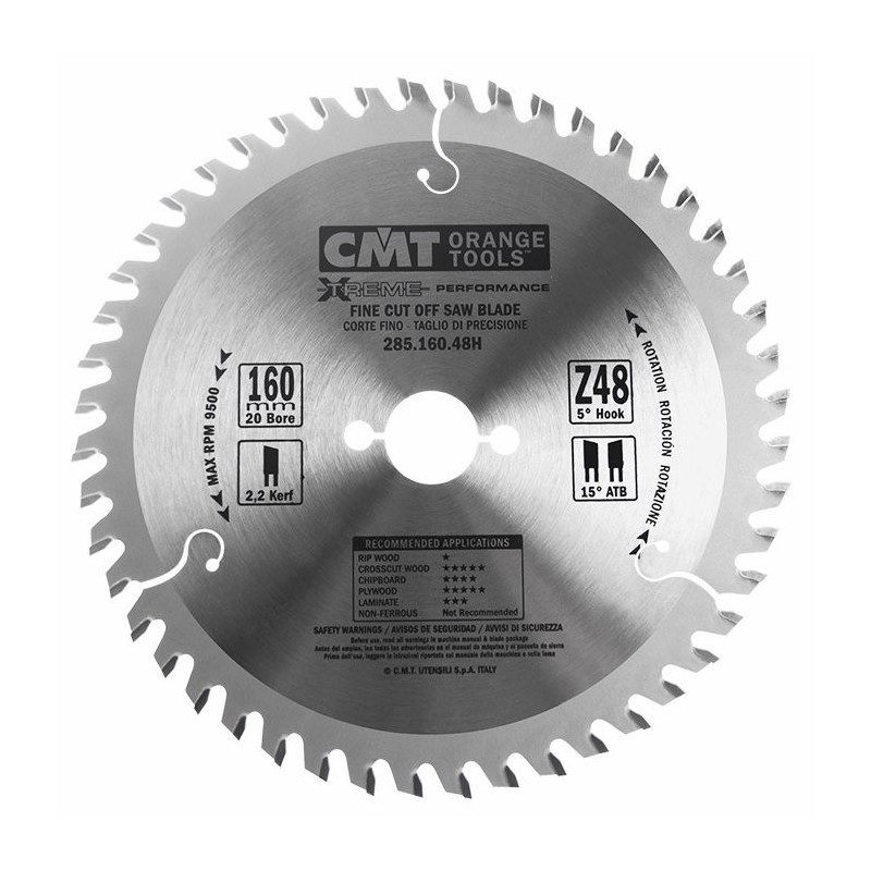 CMT Piła HM D160 F20 Z48 K22-16 – tarcza HM 160 mm, 48 zębów, do cięcia drewna.